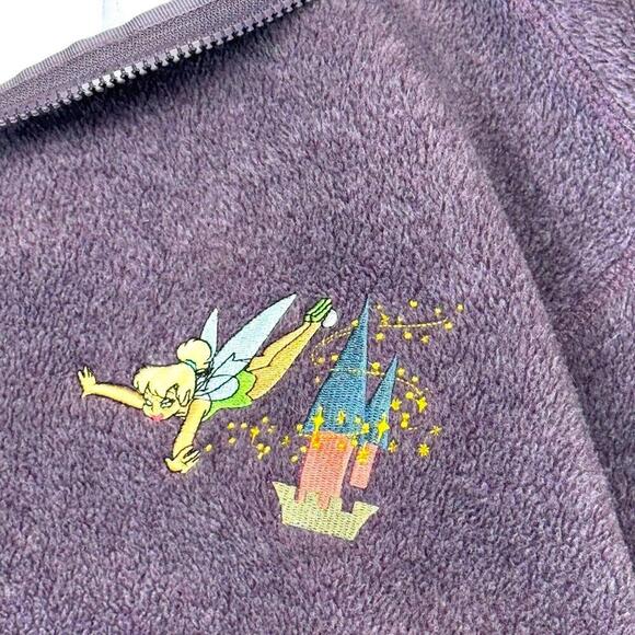 VTG Walt Disney World Tinker Bell Sherpa Fleece Jacket Women XXL Purple Full Zip - Picture 8 of 11